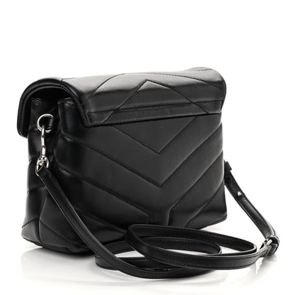 Saint Laurent Calfskin Y Quilted Monogram Toy Loulou Crossbody Bag Black 3 of 12