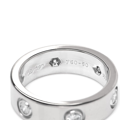 Cartier 18K White Gold 6 Diamond 5.5mm LOVE Ring 50 5.25 7 of 10