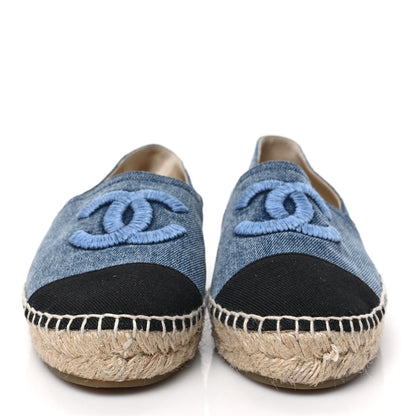 Chanel Denim CC Espadrilles 39 Blue Black 2 of 8