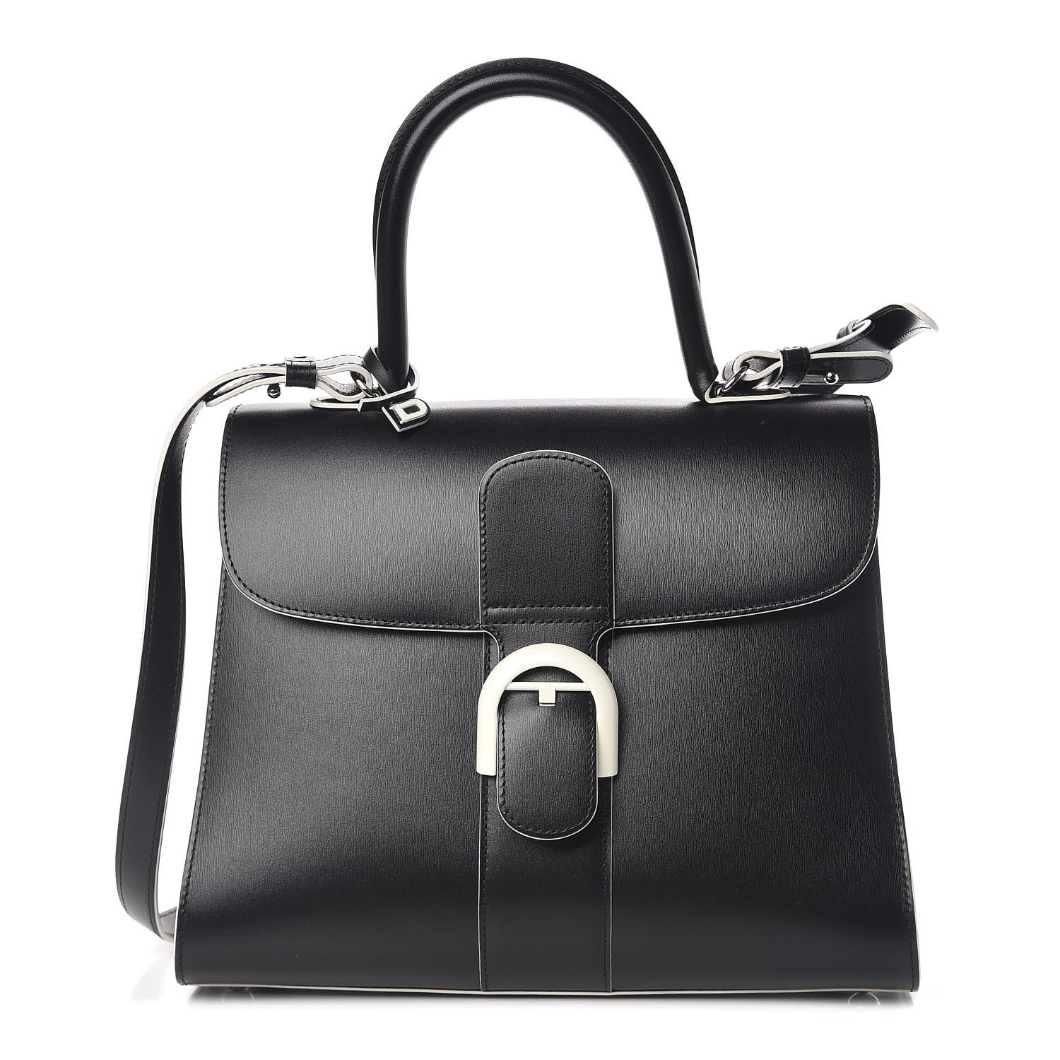 Delvaux Box Calfskin Ribbons Dans Les Nuages MM Brillant Satchel Black 1 of 10