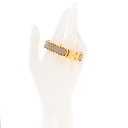 Hermes Enamel Narrow Clic Clac H Bracelet PM Marron Glace 2 of 4