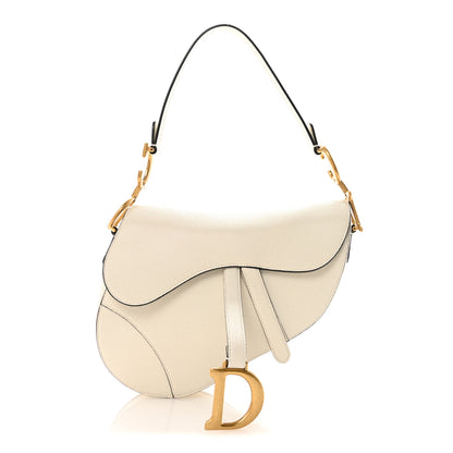 Christian Dior Grained Calfskin Saddle Bag White 1 of 9