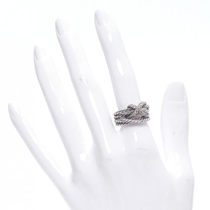 David Yurman Sterling Silver Diamond X Crossover Ring 6.5 2 of 5