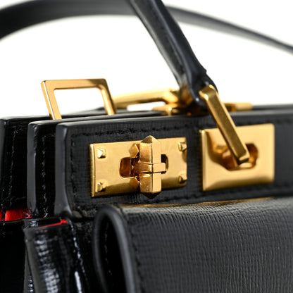 Valentino Garavani Grainy Calfskin Rockstud Medium Alcove Top-Handle Bag Black 16 of 16