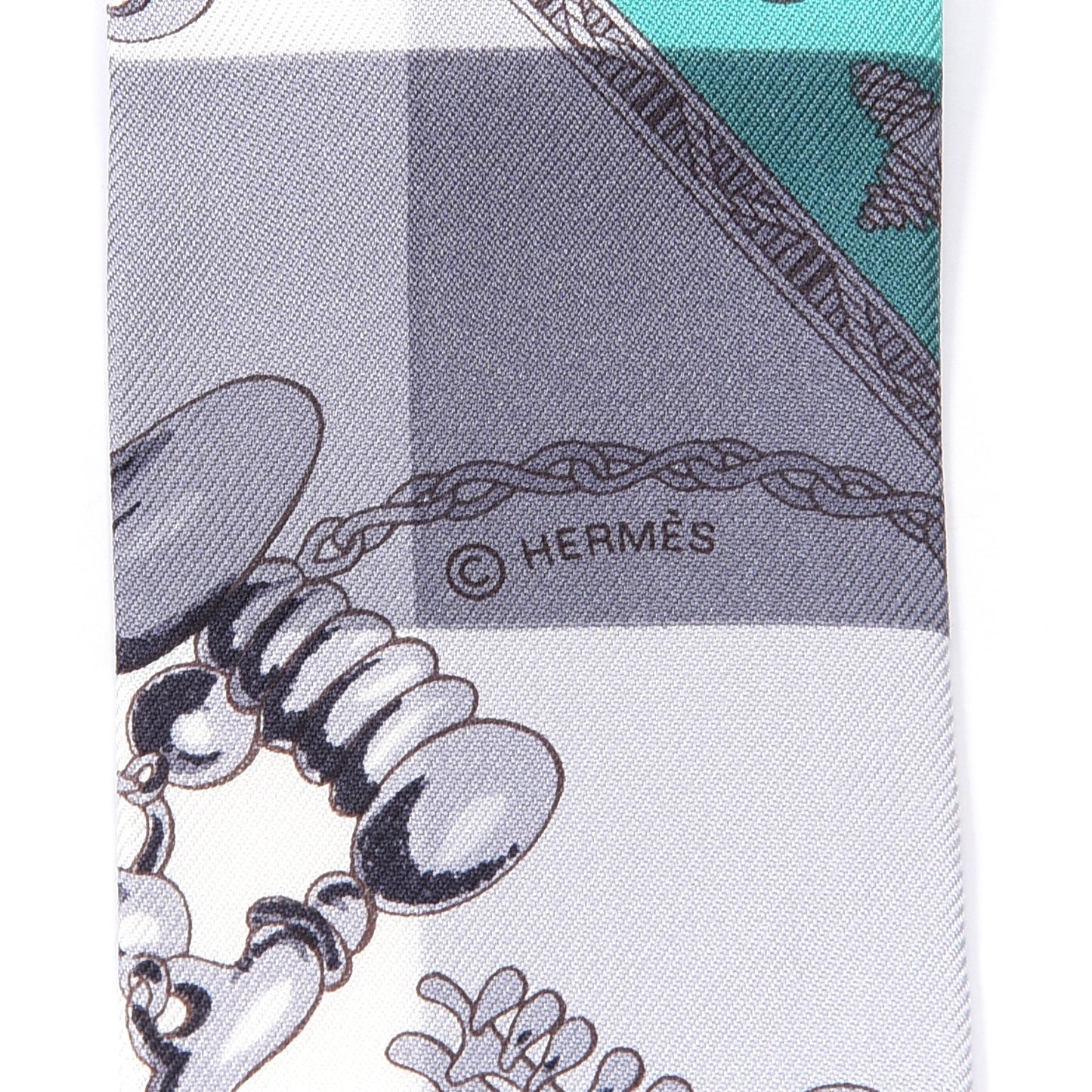 Silk Mors Et Gourmettes Vichy Twilly Anthracite Menthol White