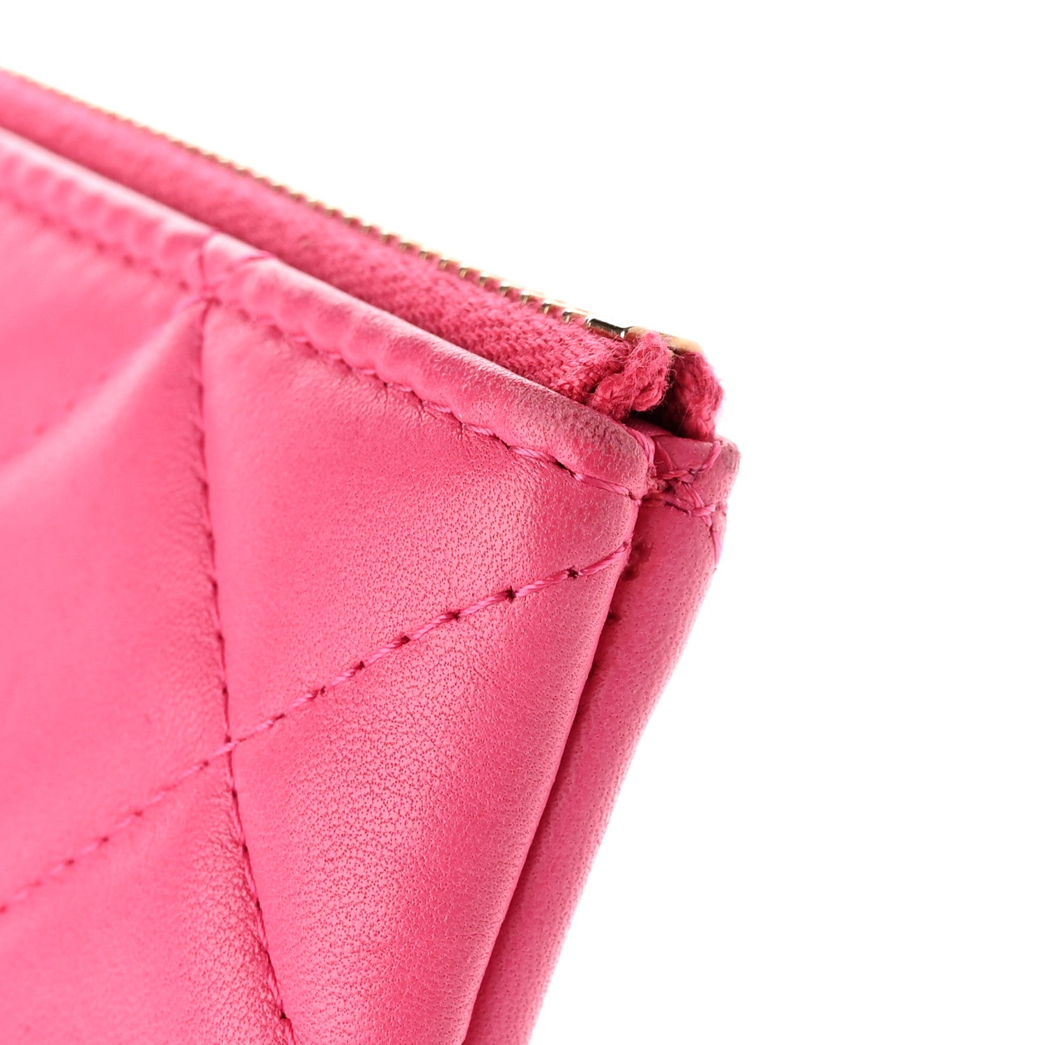 Chanel Lambskin Quilted Medium Cosmetic Case Dark Pink 9 of 14