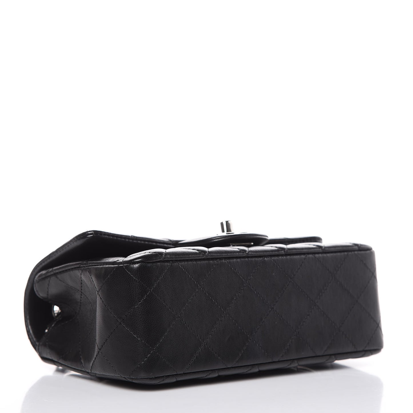 Lambskin Quilted Mini Rectangular Flap Black