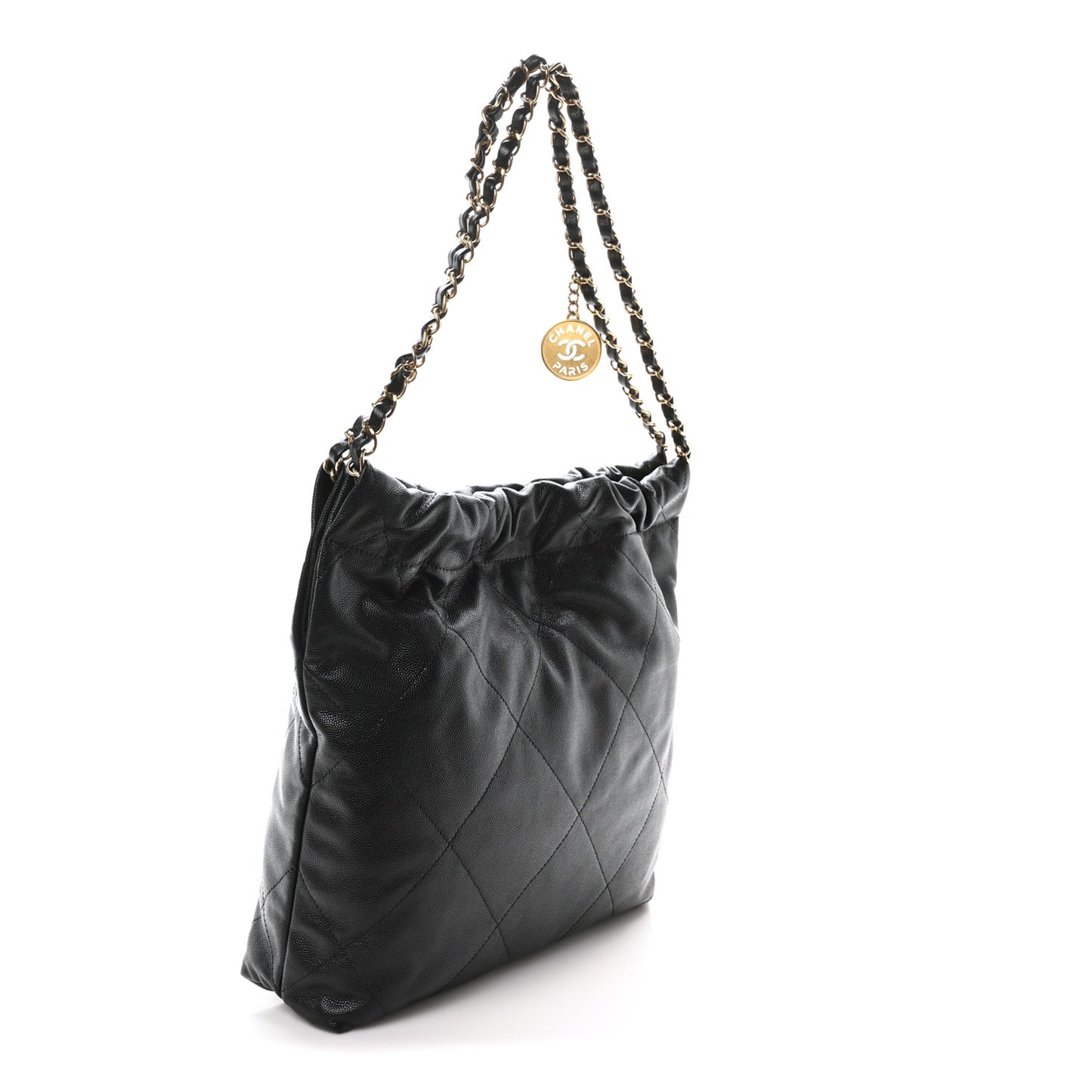 Shiny Caviar Quilted Small Chanel 22 Black