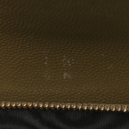 Saint Laurent Grain De Poudre Mixed Matelasse Triquilt Monogram Compact Tri Fold Wallet Military Olive 9 of 9