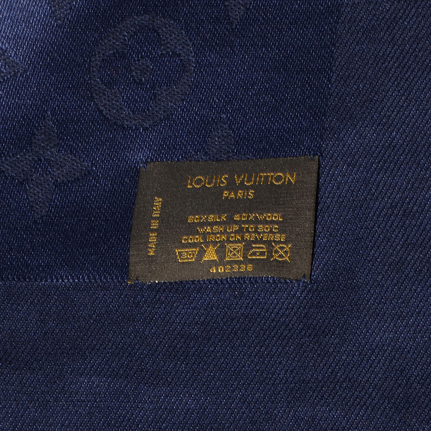 Chale Monogram Plume Shawl Blue Nuit