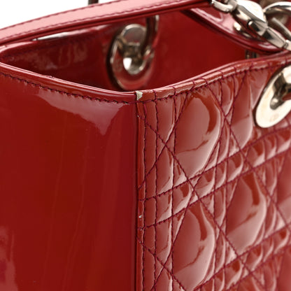Christian Dior Patent Cannage Large Lady Dior Red 12 of 13