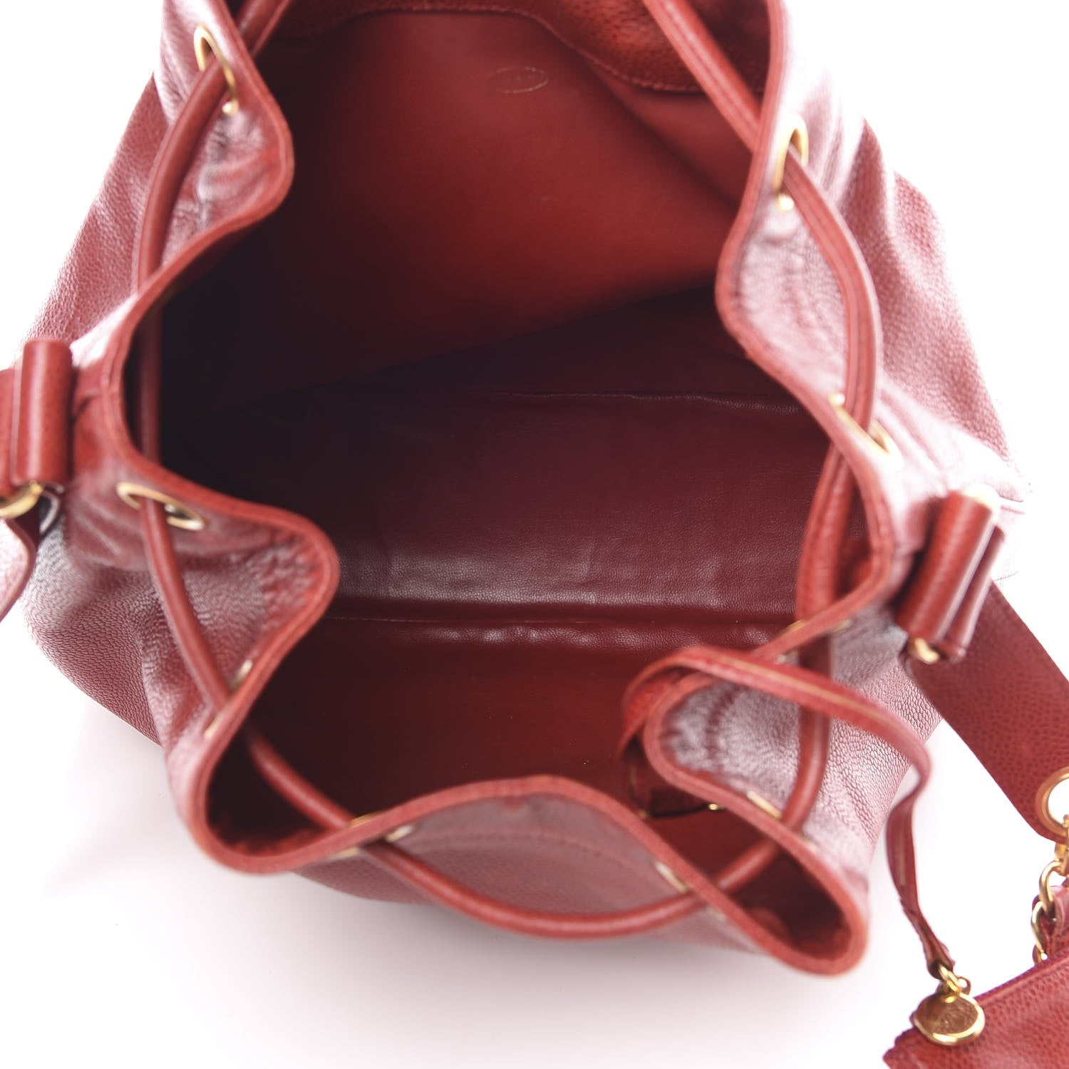 Chanel Caviar CC Drawstring Shoulder Bag Red 6 of 18