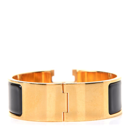 Hermes Enamel Wide Clic Clac H Bracelet PM Black 3 of 4