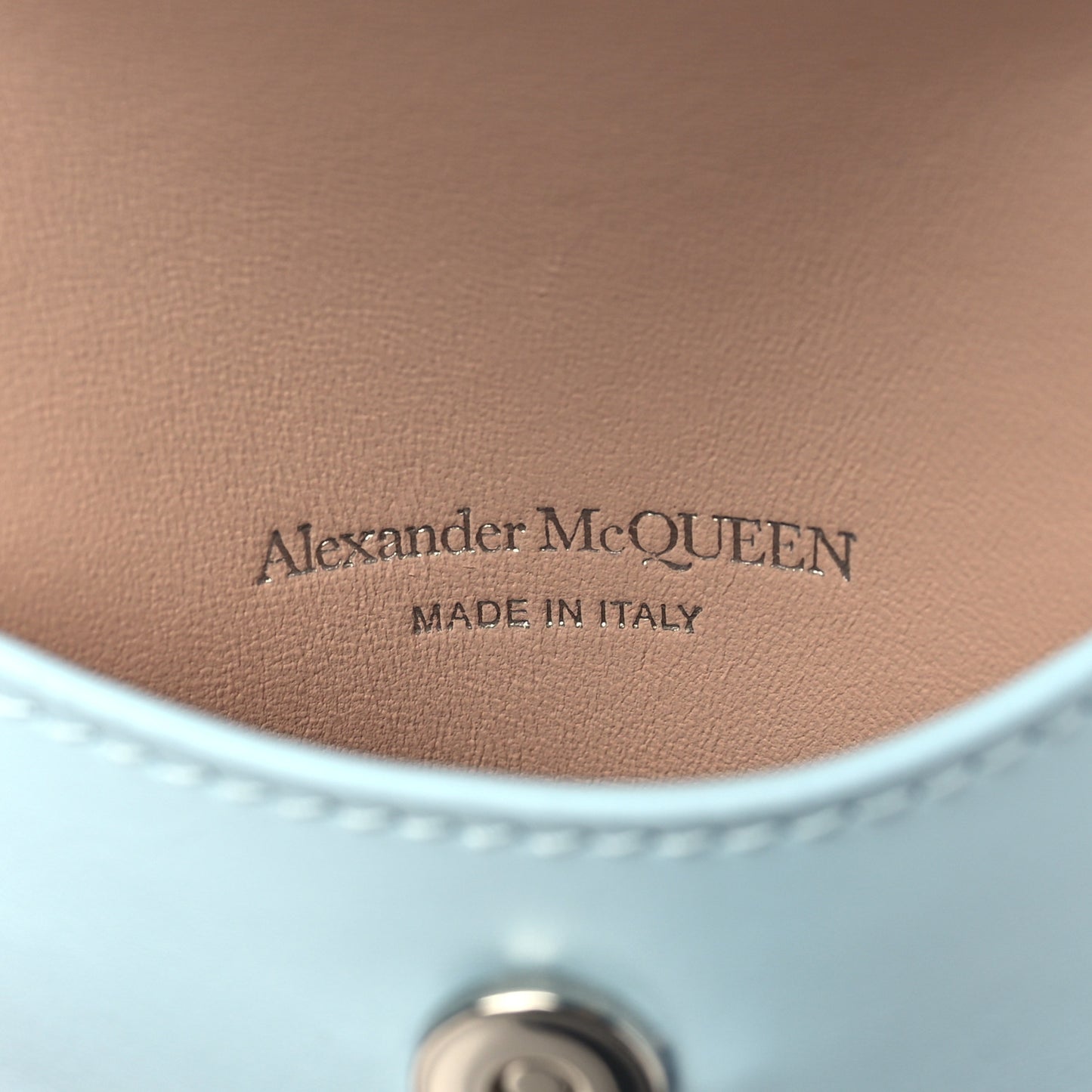 Calfskin The Curve Micro Crossbody Pouch Bag Pale Blue