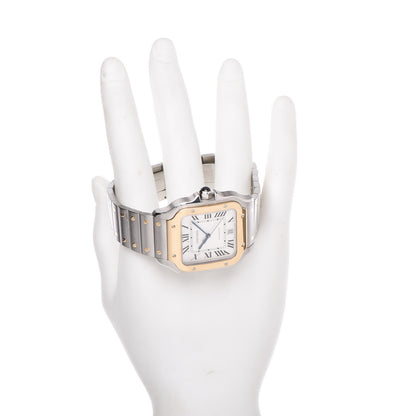Cartier Stainless Steel 18K Yellow Gold 38mm Santos De Automatic Watch 2 of 8