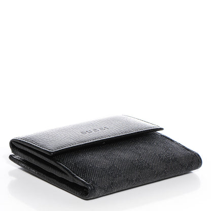 Gucci Denim Monogram French Flap Wallet Black 4 of 7