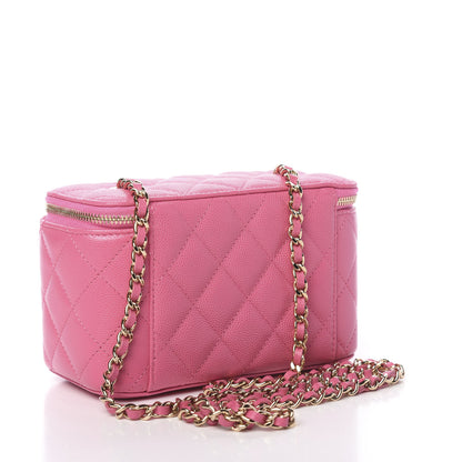 Chanel Caviar Quilted Small Vanity Case With Chain Pink 4 of 11