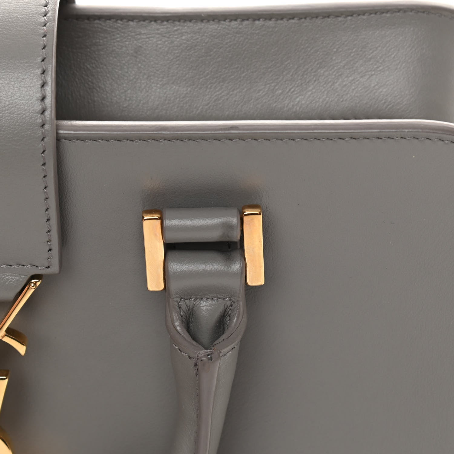 Saint Laurent Calfskin Monogram Baby Cabas Fog 10 of 13