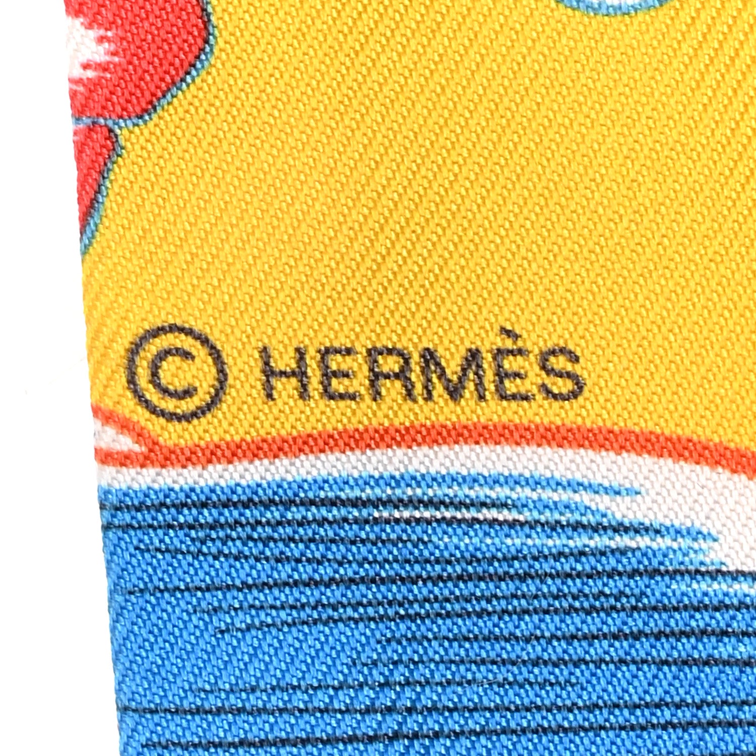Hermes Silk Dress Code Twilly Jaune Vif Rouge White 4 of 6