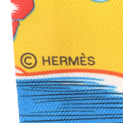 Hermes Silk Dress Code Twilly Jaune Vif Rouge White 4 of 6