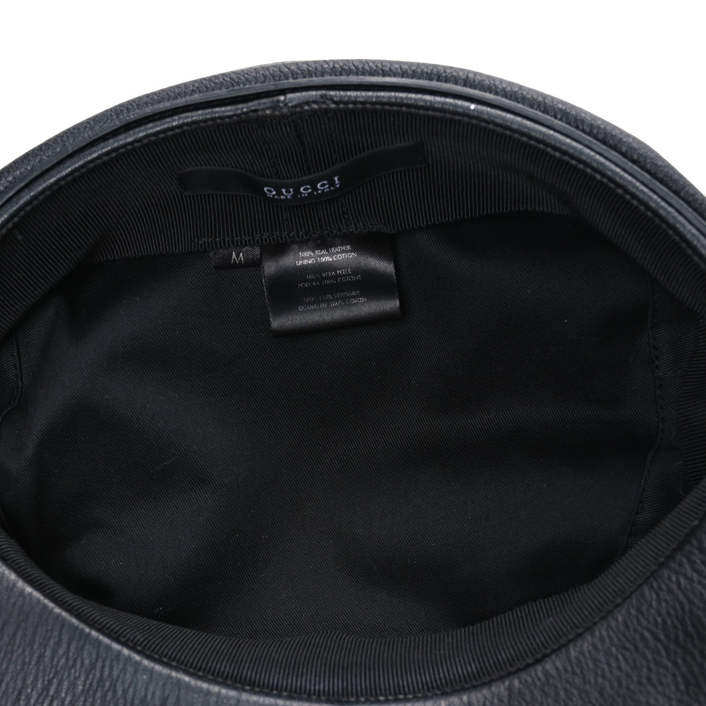 Calfskin Newsboy Hat M Black