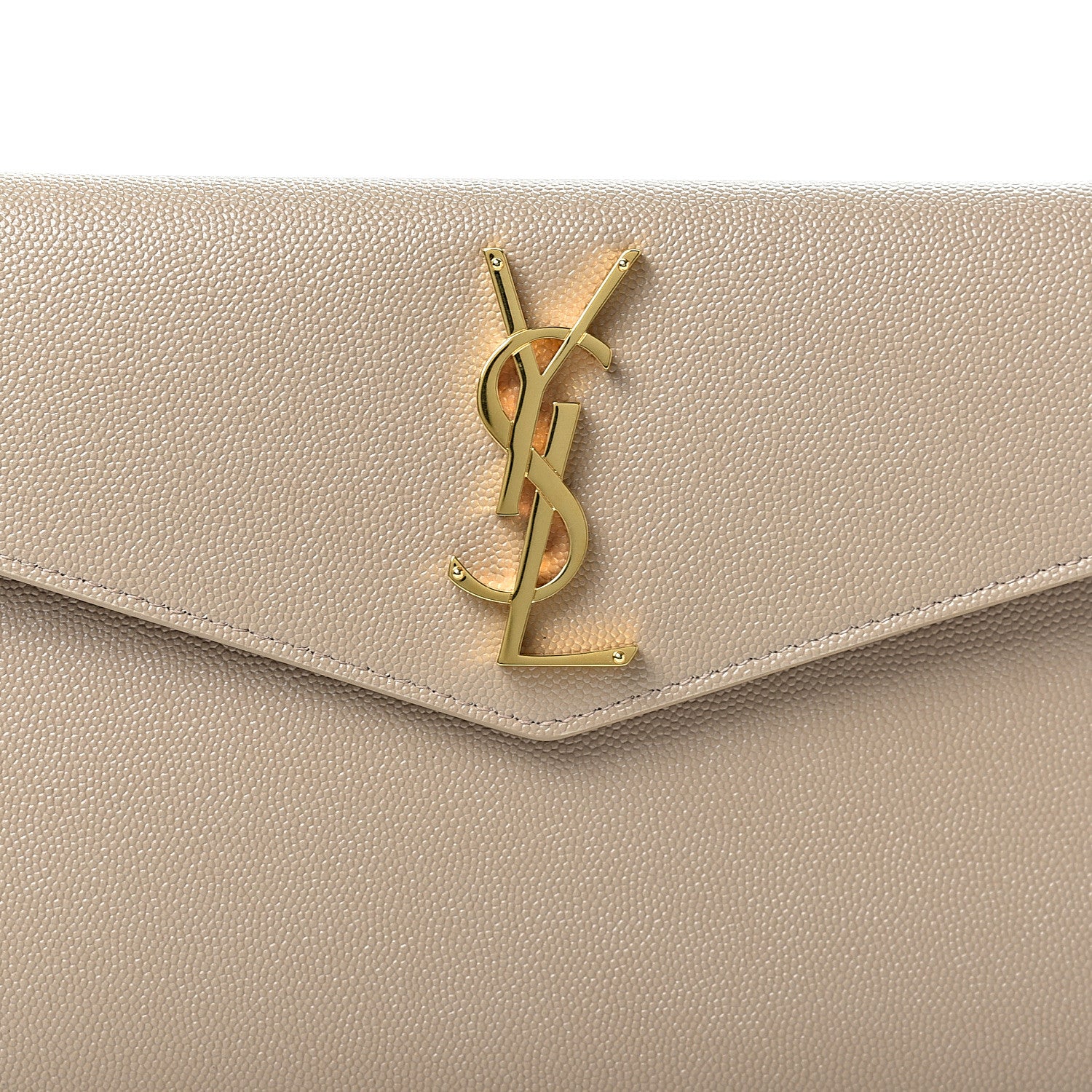 Saint Laurent Grain De Poudre Uptown Pouch Dark Latte 6 of 9