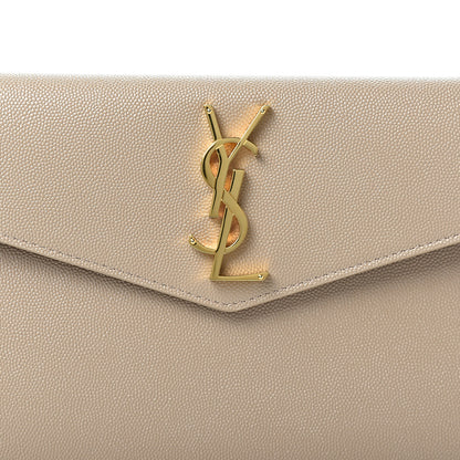 Saint Laurent Grain De Poudre Uptown Pouch Dark Latte 6 of 9