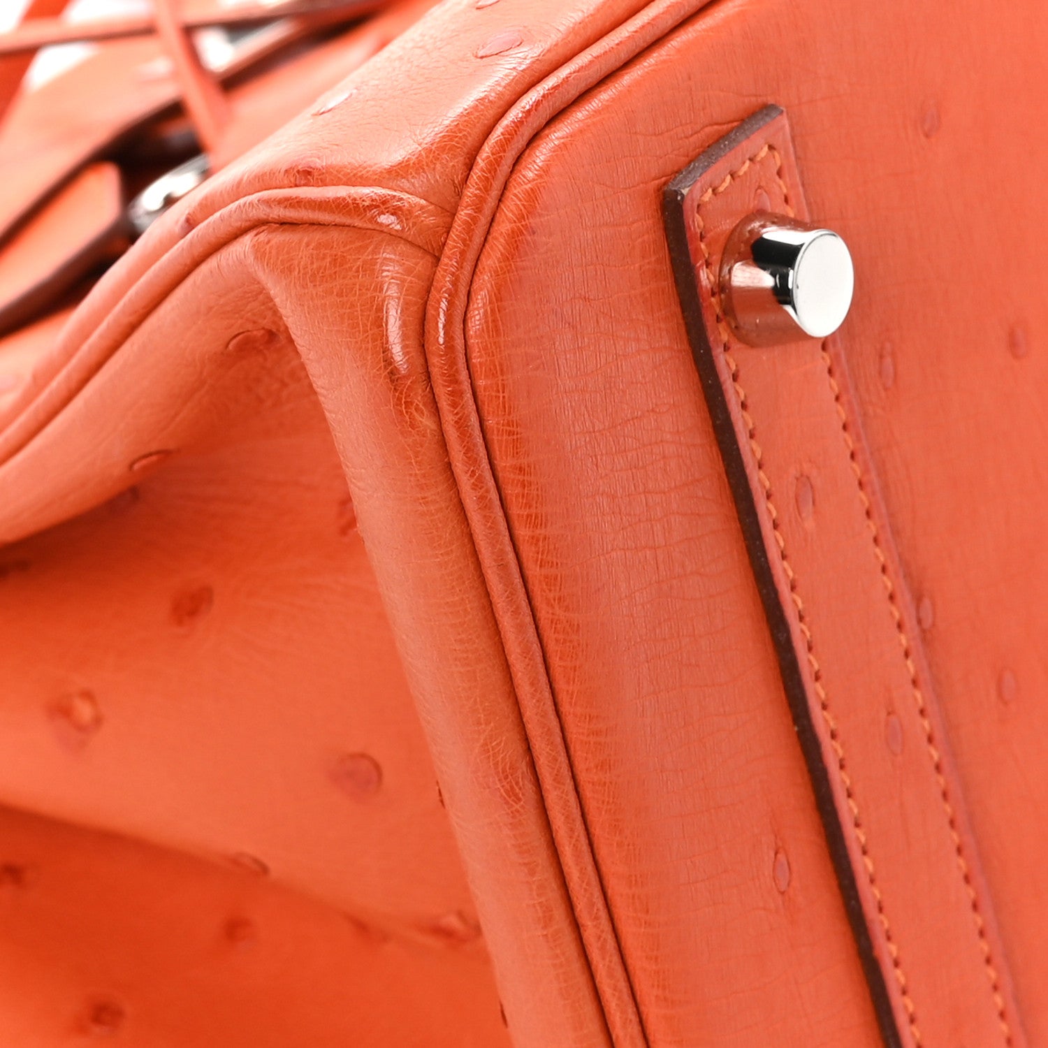 Hermes Ostrich Birkin 30 Orange 9 of 11