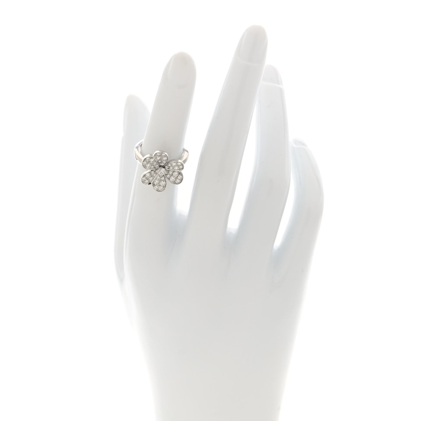 18K White Gold Diamond Small Frivole Ring 48 4.5