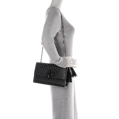 Gucci Calfskin Medium Studded Miss Bamboo Shoulder Bag Black 2 of 8