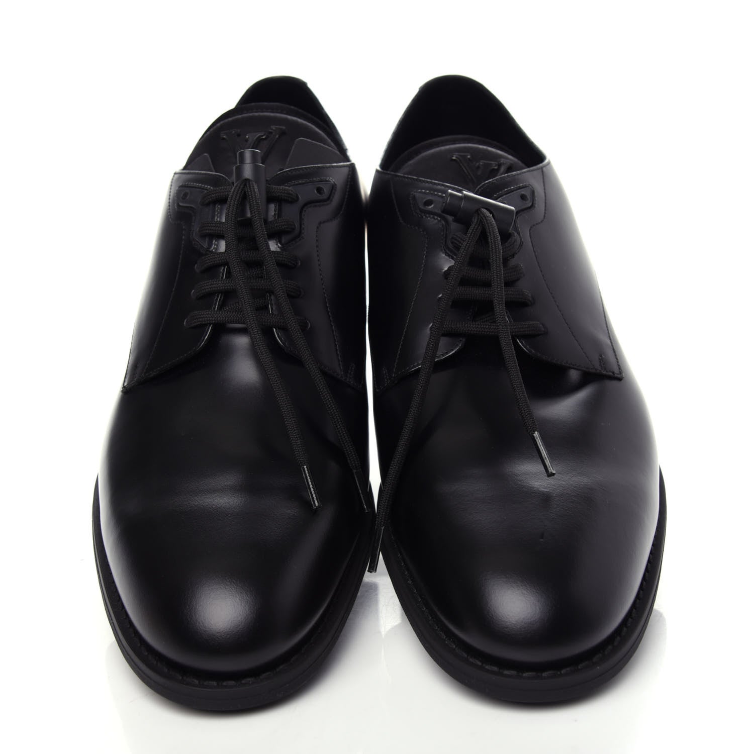 Louis Vuitton Lambskin Mens Derby Shoes 9.5 Black 5 of 11