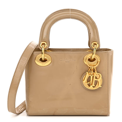 Christian Dior Patent Mini Lady Dior Beige 1 of 19