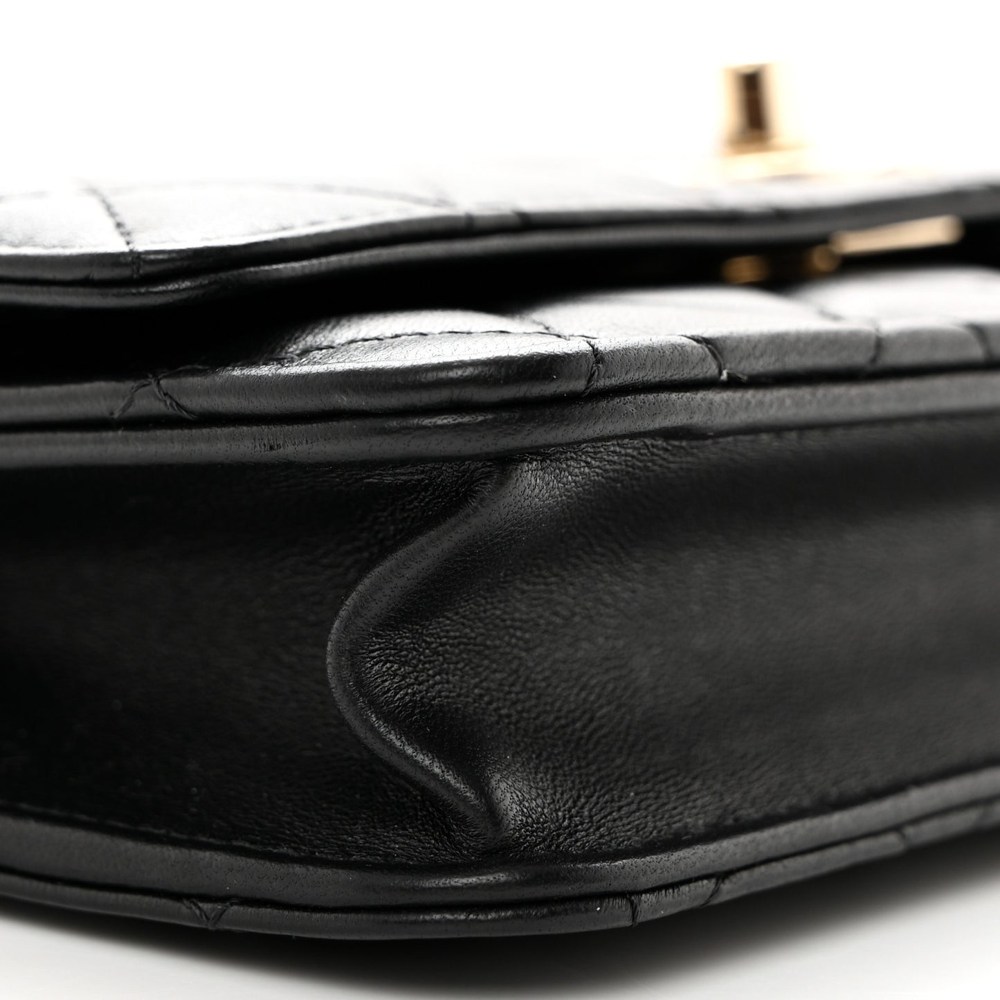 Lambskin Quilted Trendy CC Wallet On Chain WOC Black