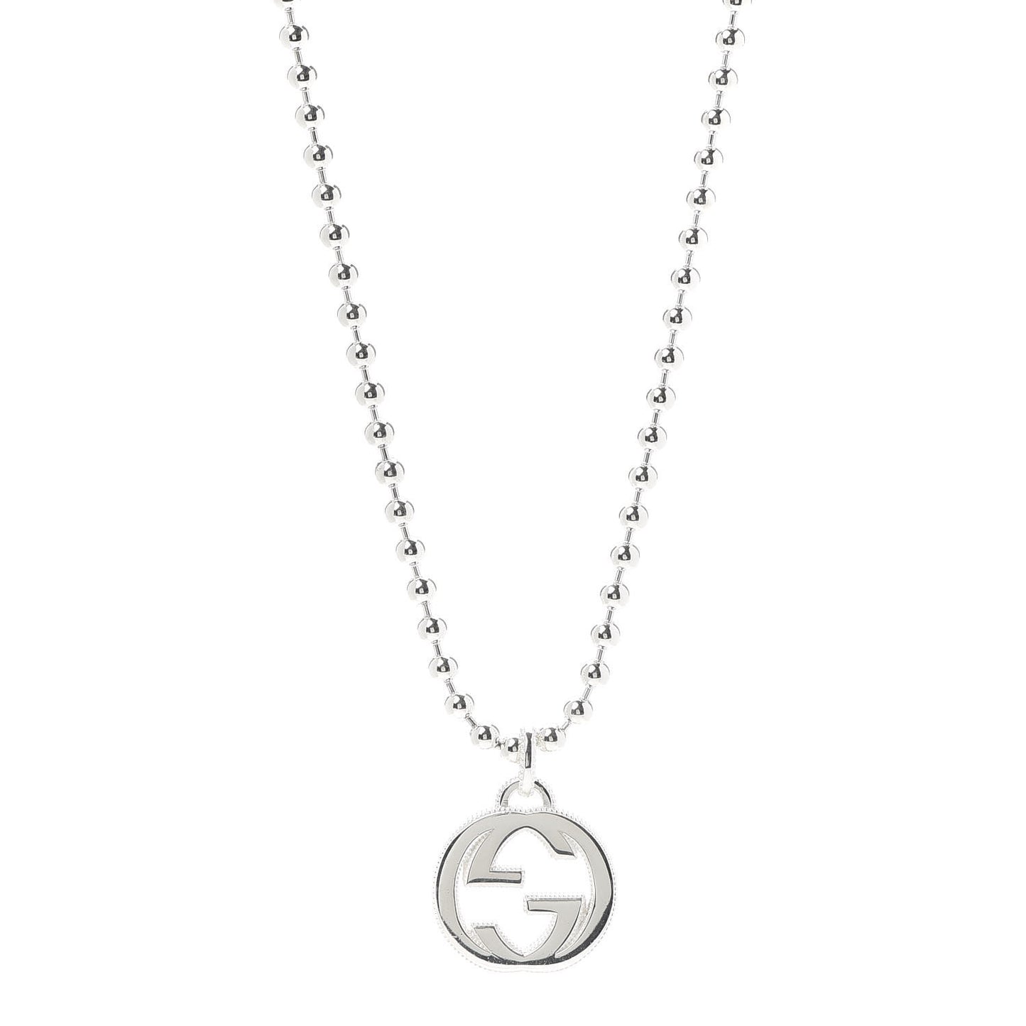 Sterling Silver Boule Interlocking G Pendant Necklace