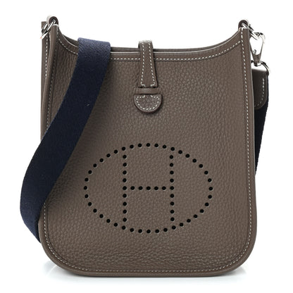 Hermes Taurillon Clemence Amazone Evelyne TPM Etoupe Bleu Indigo 1 of 8