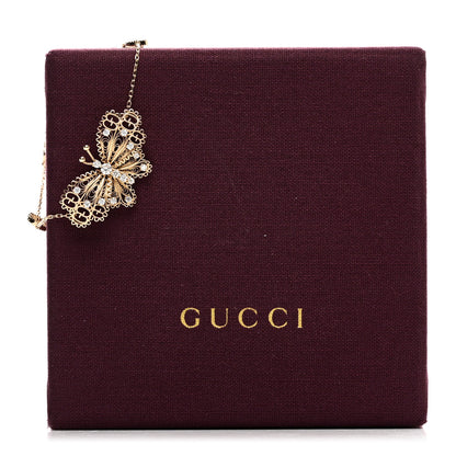 Gucci 18K Yellow Gold Diamond Le Marche Des Merveilles Butterfly Bracelet 17 4 of 4
