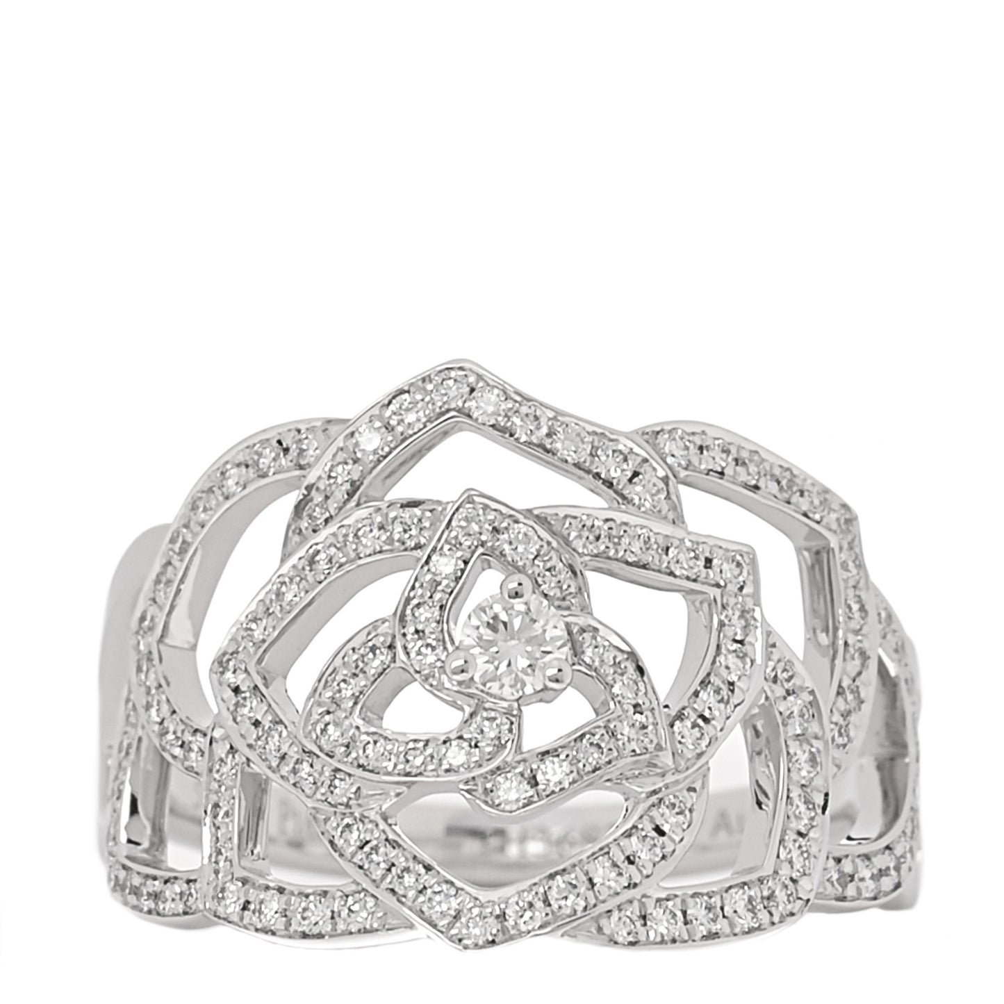 18K White Gold Diamond .55ct Rose Ring 51 5.75