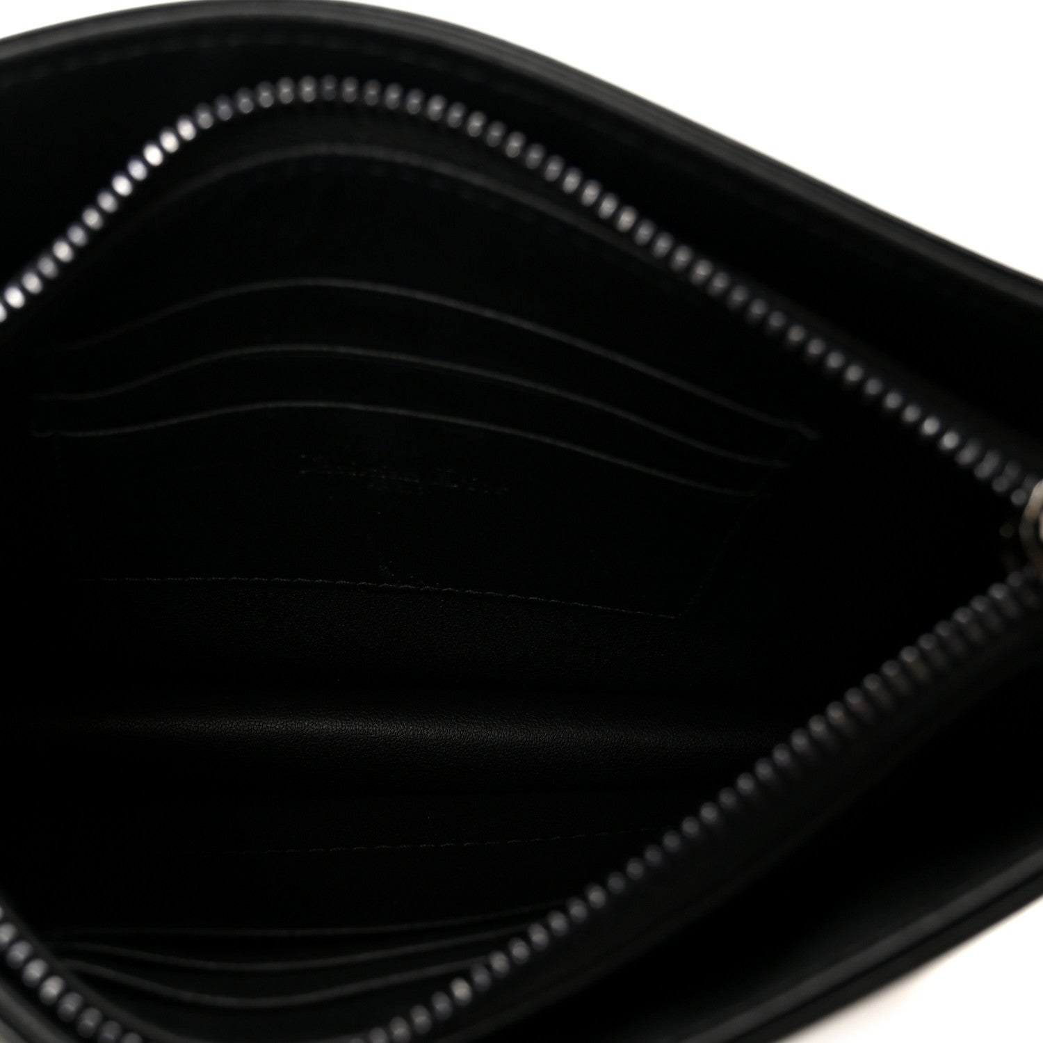 Christian Dior Calfskin Macrocannage Diamond Caro Zipped Pouch With Chain Black 5 of 11