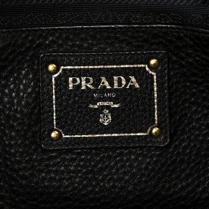 Prada Vitello Daino Side Pocket Tote Black 6 of 9