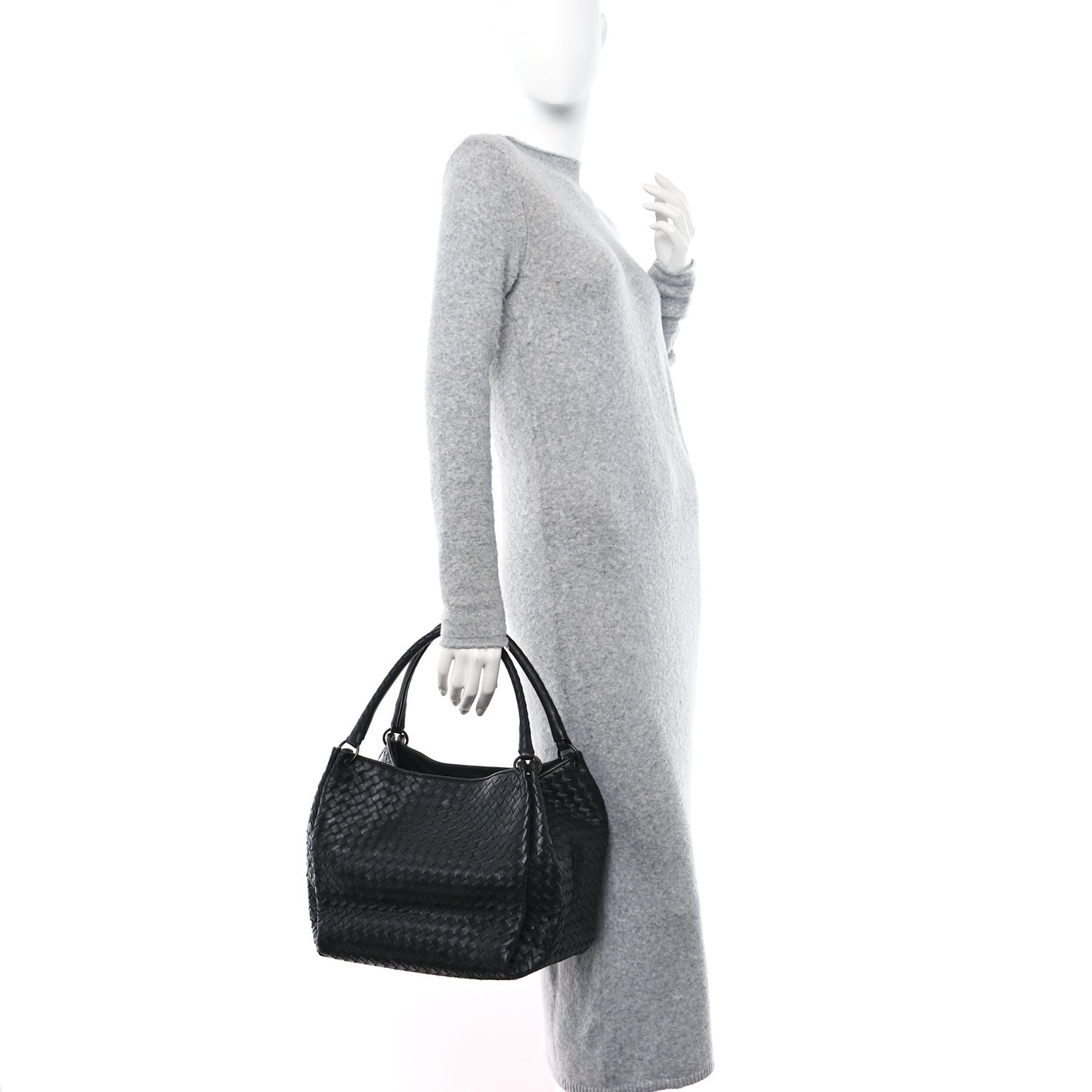 Nappa Intrecciato Parachute Bag Black