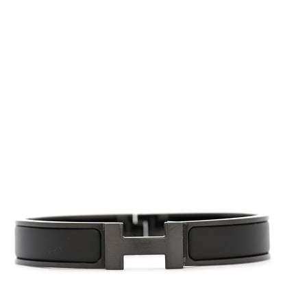 Hermes Matte Enamel Narrow Clic Clac HH Bracelet T5 So Black 1 of 5