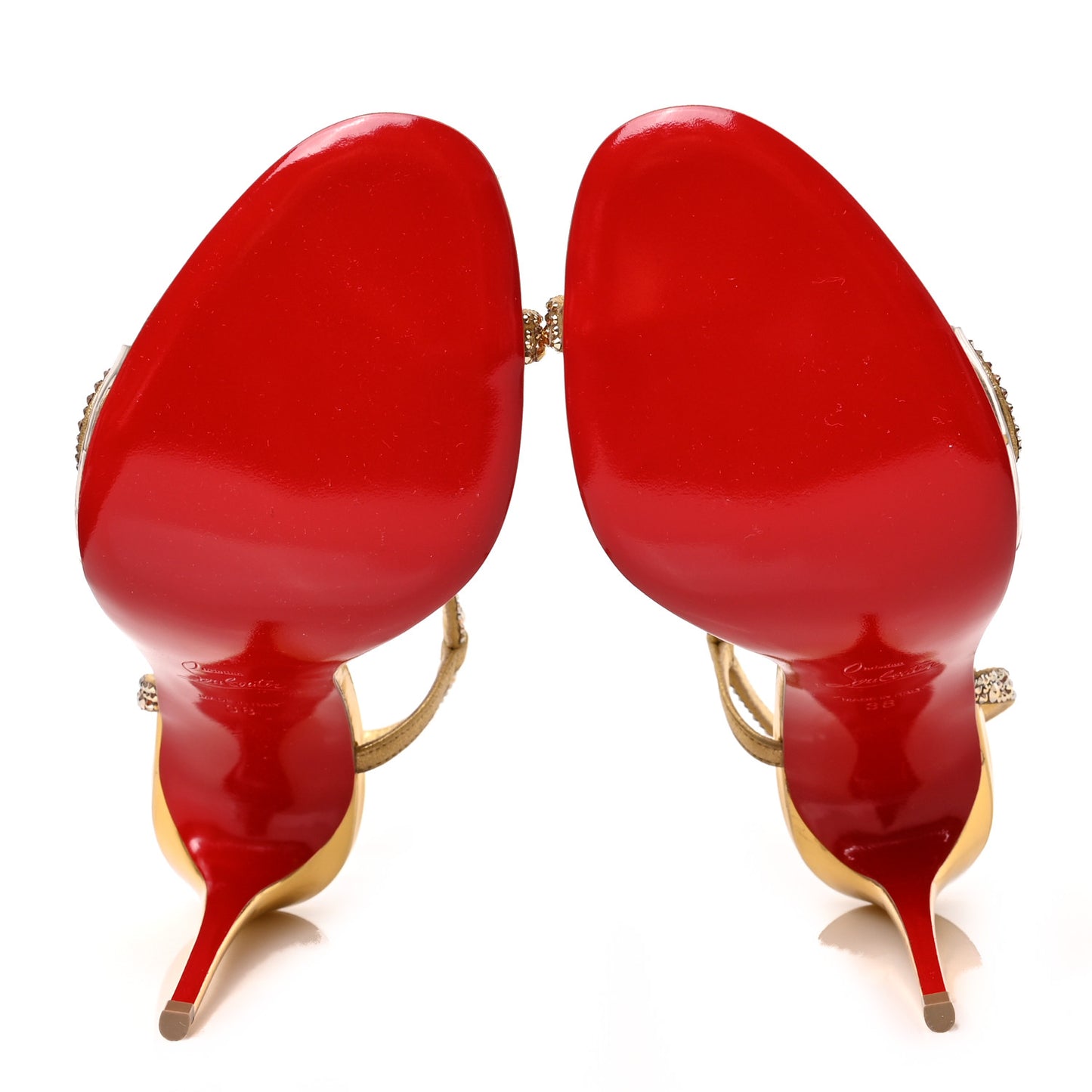 Crystal Strass Rosalie 100 Sandals 38 Cry Aurum Gold
