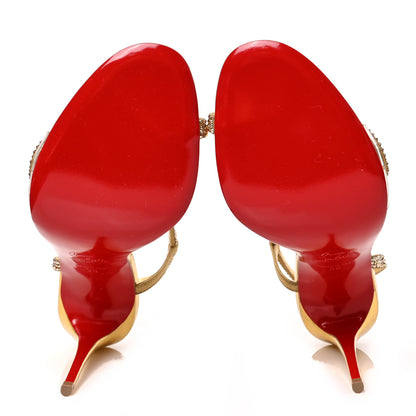 Christian Louboutin Crystal Strass Rosalie 100 Sandals 38 Cry Aurum Gold 5 of 8
