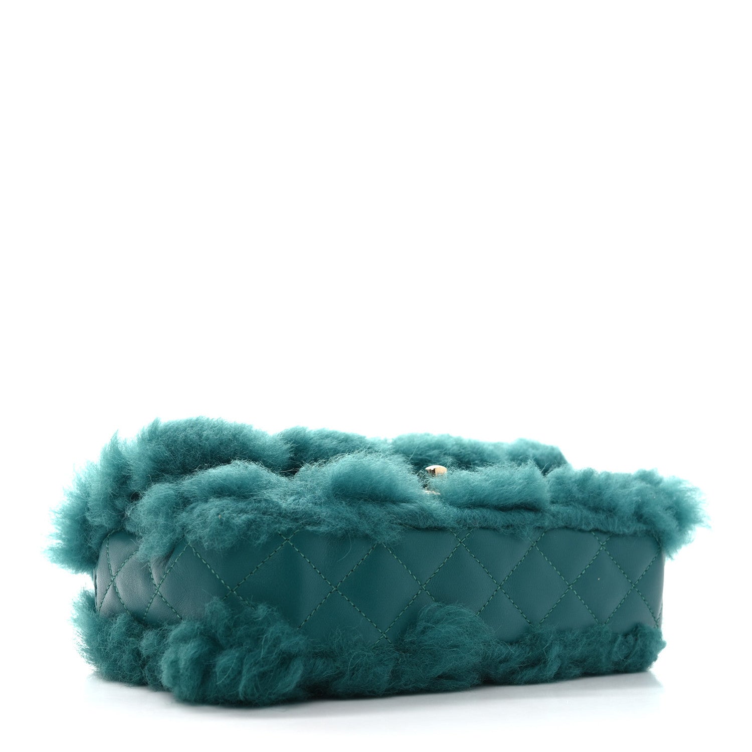 Chanel Shearling Lambskin Quilted Flap Green 4 of 10