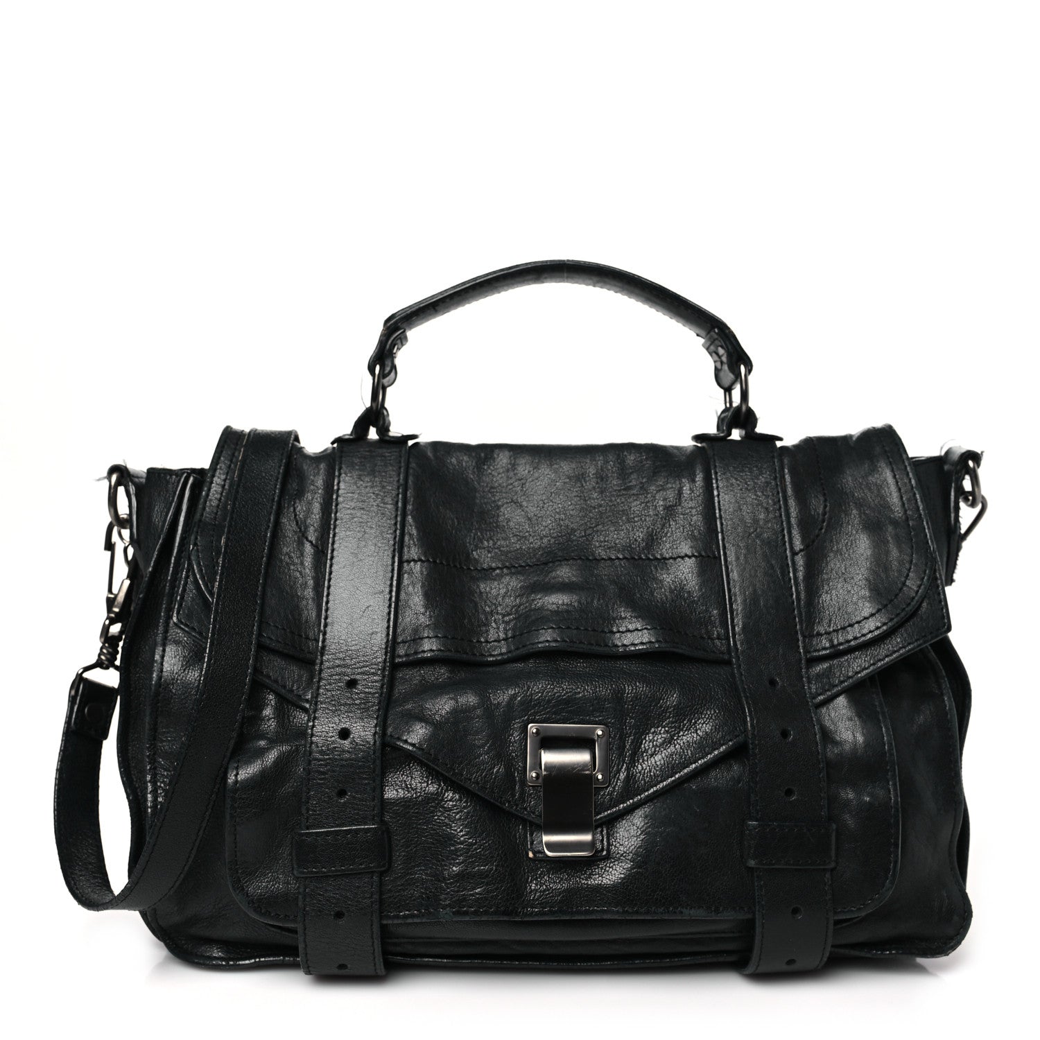 Proenza Schouler Lambskin Medium PS1 Plus Zip Satchel Black 1 of 16