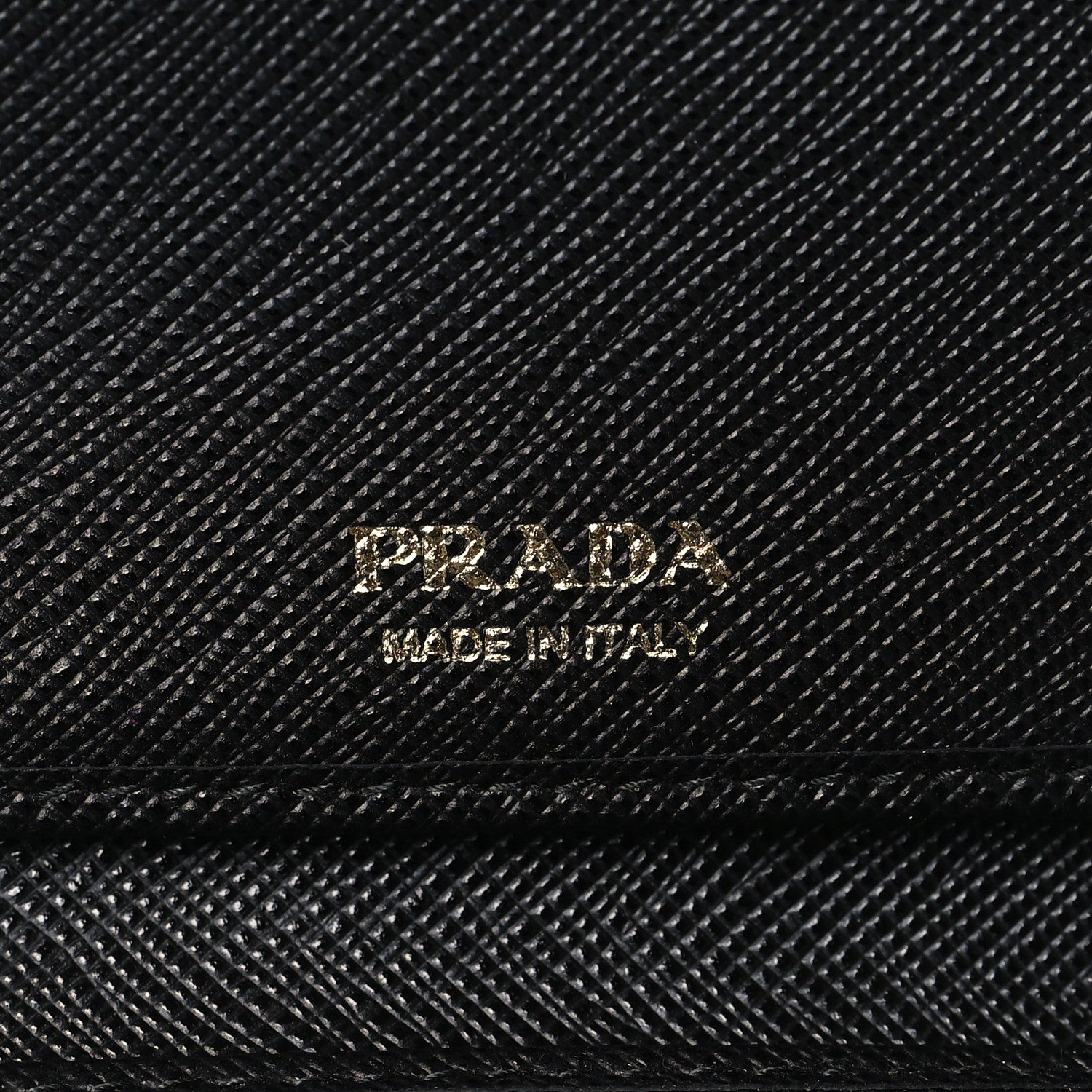 Prada Saffiano Metal Card Holder Compact Wallet Black 6 of 6