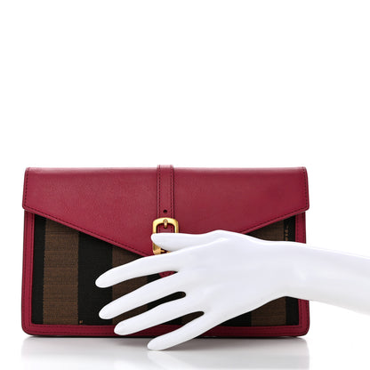Fendi Pequin Vitello Large Chameleon Envelope Clutch Tobacco Amarena 2 of 11