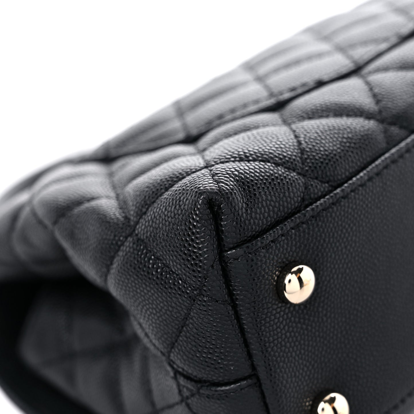 Caviar Quilted Mini Coco Handle Flap Black
