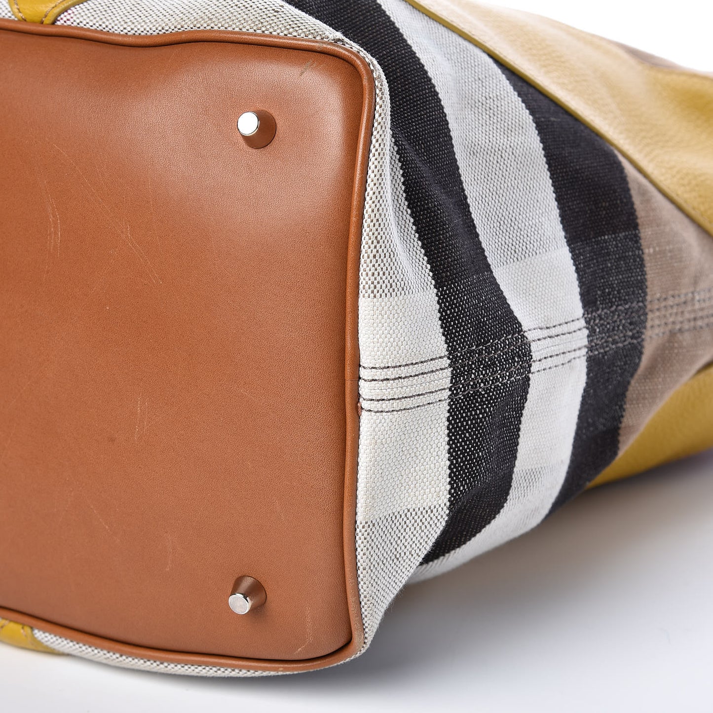 Canvas Mega Check Calfskin Chevron Medium Hobo Multicolor