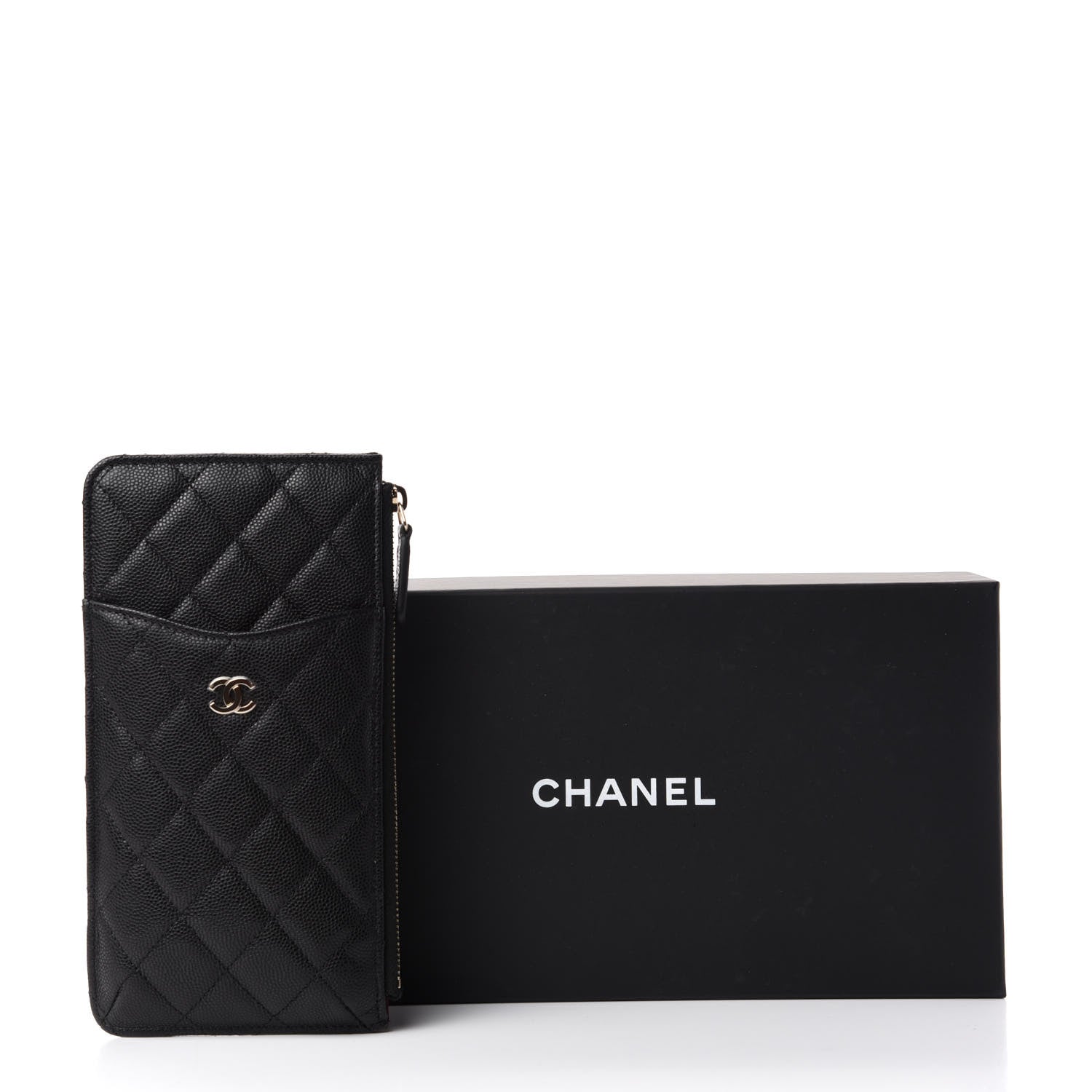 Chanel Caviar Quilted Classic Flat Wallet Pouch Black 8 of 8